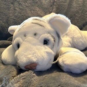 Hamleys Plush White Black Tiger Stuffed Animal Snow Tiger 21” Long